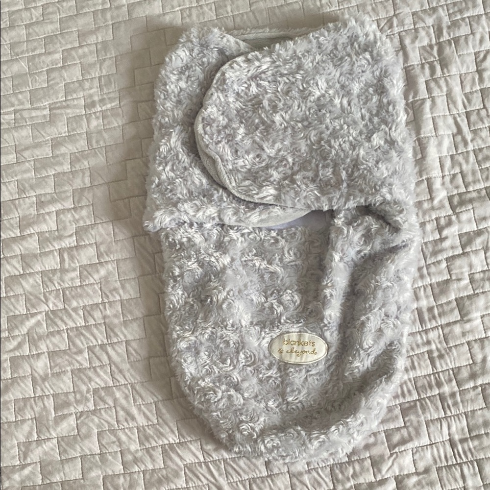 Cozy Gray Baby Swaddle Blanket